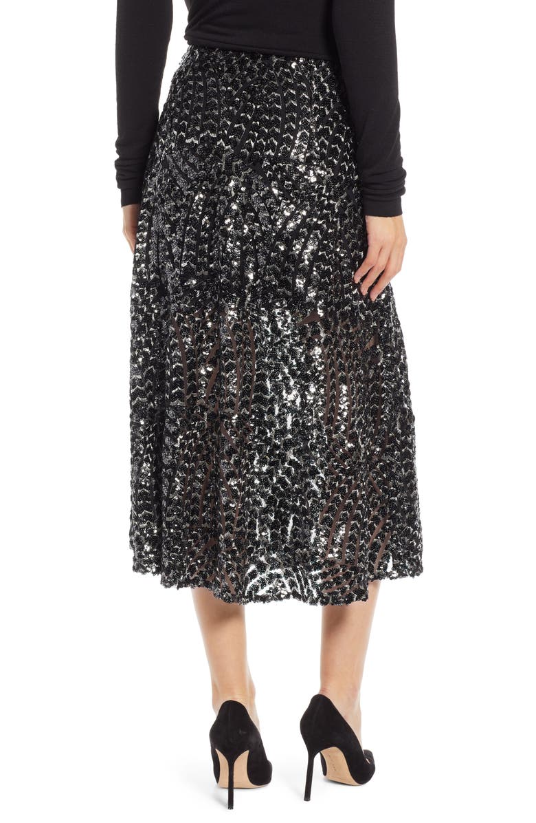 Something Navy Sequin Midi Skirt, Alternate, color,