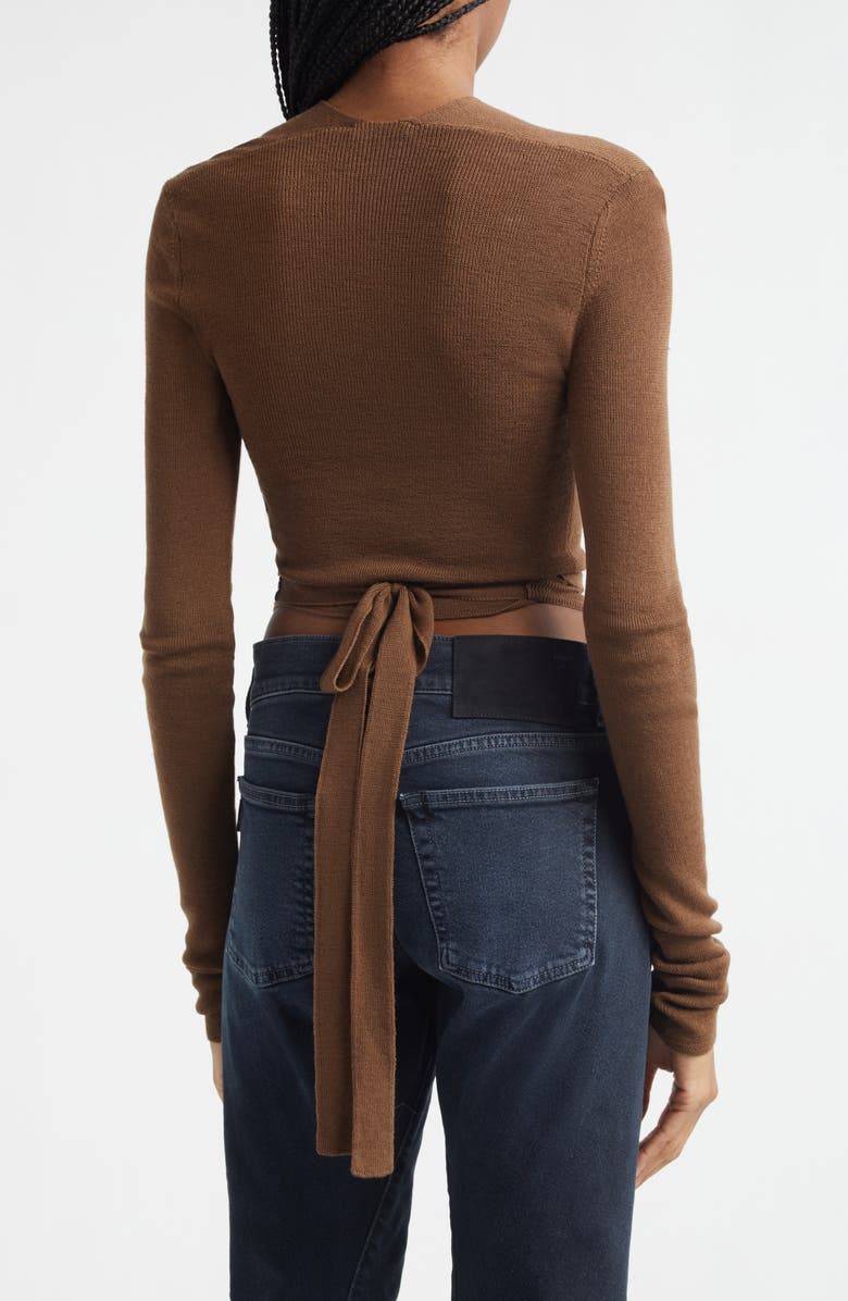 Haikure Carla Tie Hem Sweater, Alternate, color, Cacao