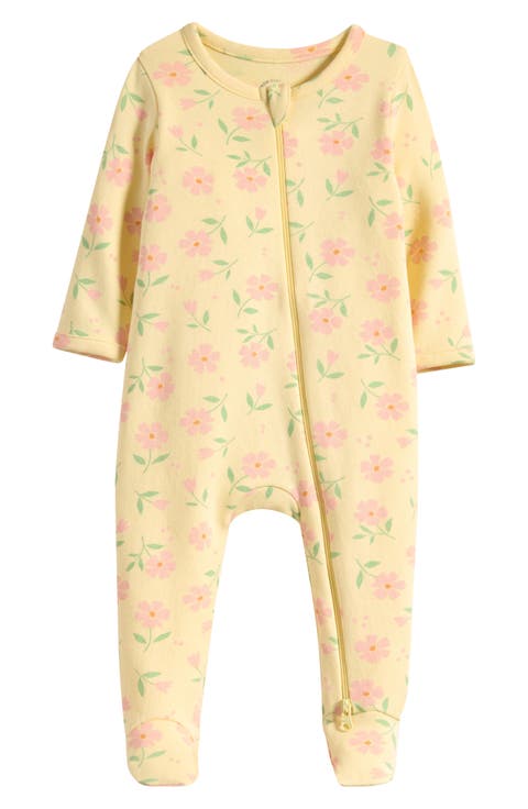 Print Cotton Footie Romper (Baby)