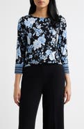 Anne Klein Floral Print Knit Top