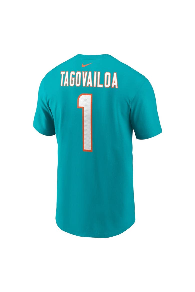 Men's Nike Tua Tagovailoa Aqua Miami Dolphins Player Name & Number T-Shirt, Alternate, color, Aqua