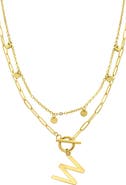 Adornia Initial Pendant Layered Chain Necklace