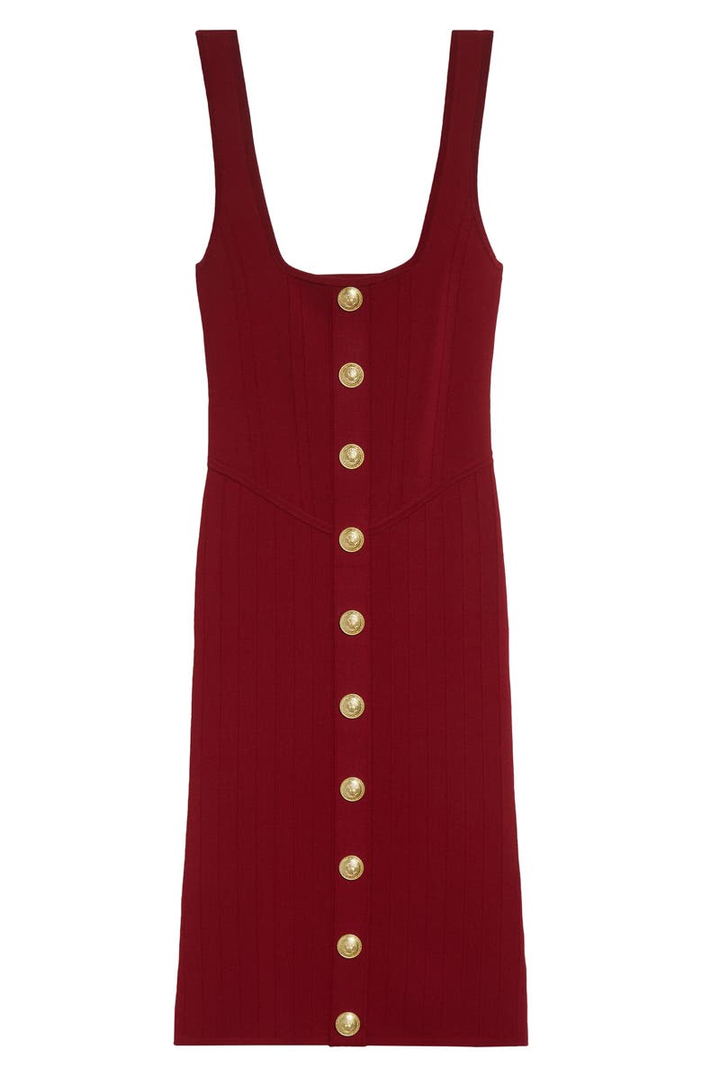 L'AGENCE Soleil Body-Con Knit Dress, Alternate, color, Black Cherry/ Gold