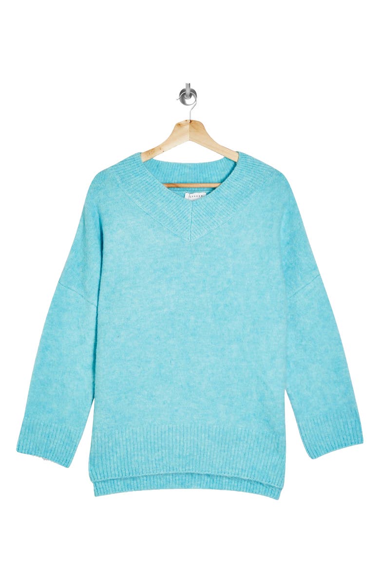 Topshop Brushed V-Neck Sweater, Alternate, color, 