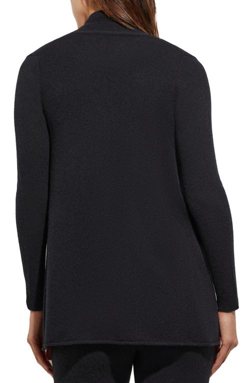 Misook Cashmere Open Front Cardigan In Black