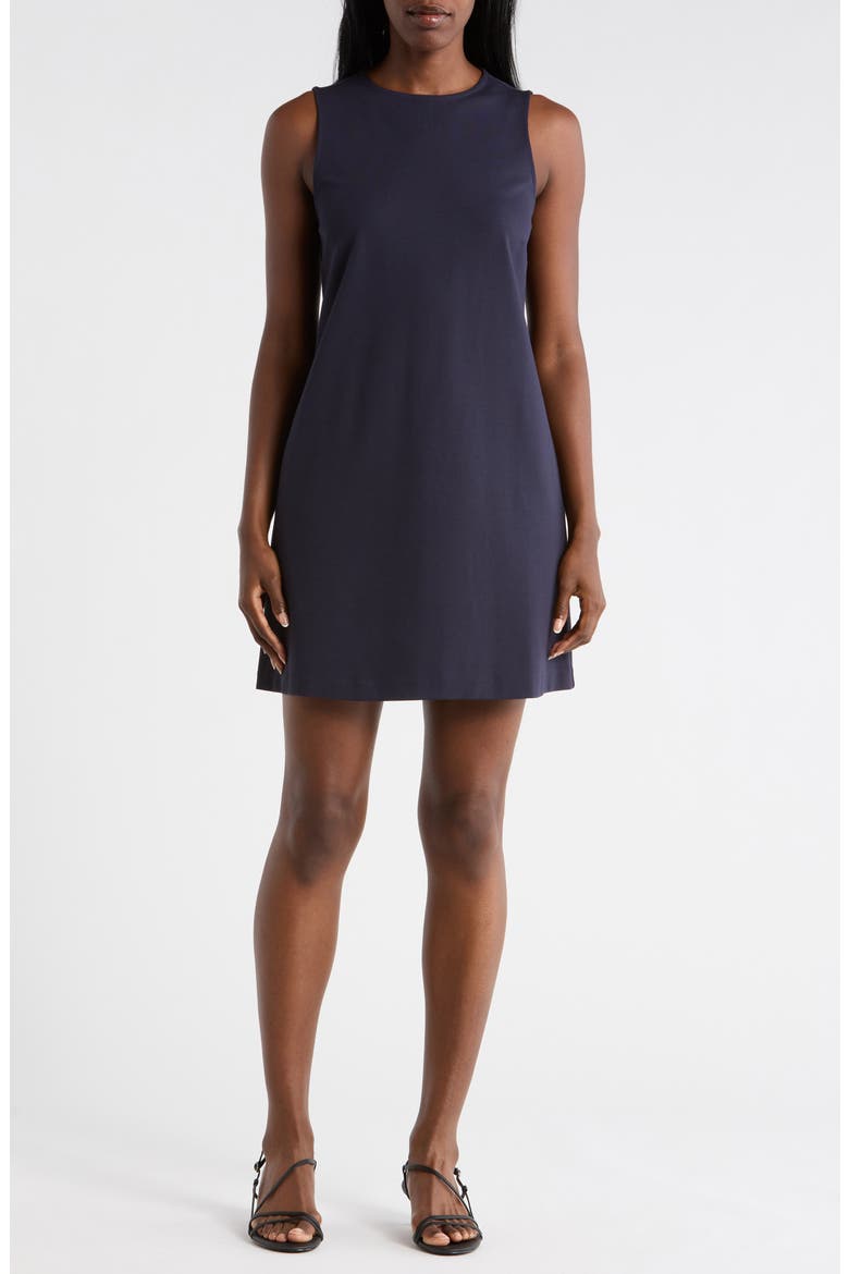 Sleeveless Ponte Shift Dress, Main, color, NAVY NIGHT