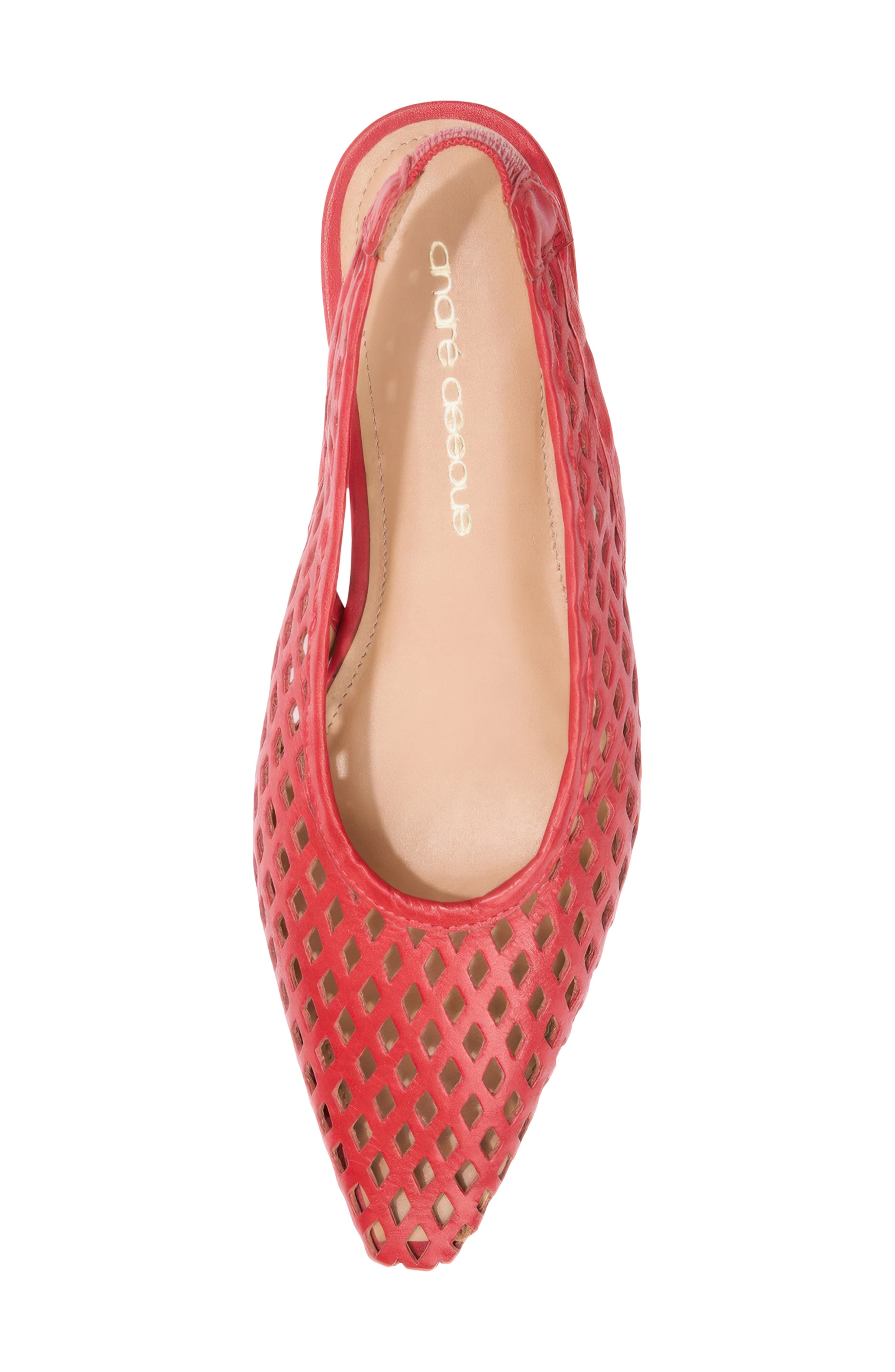 Brielle Pointed Toe Slingback Flat, Alternate, color, SCARLET