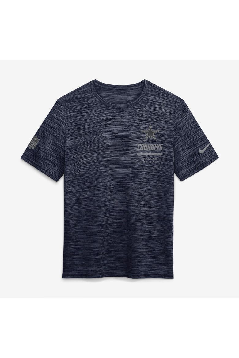 Men's Nike Navy Dallas Cowboys Sideline Double Covered Dri-FIT Velocity T-Shirt, Alternate, color, Navy