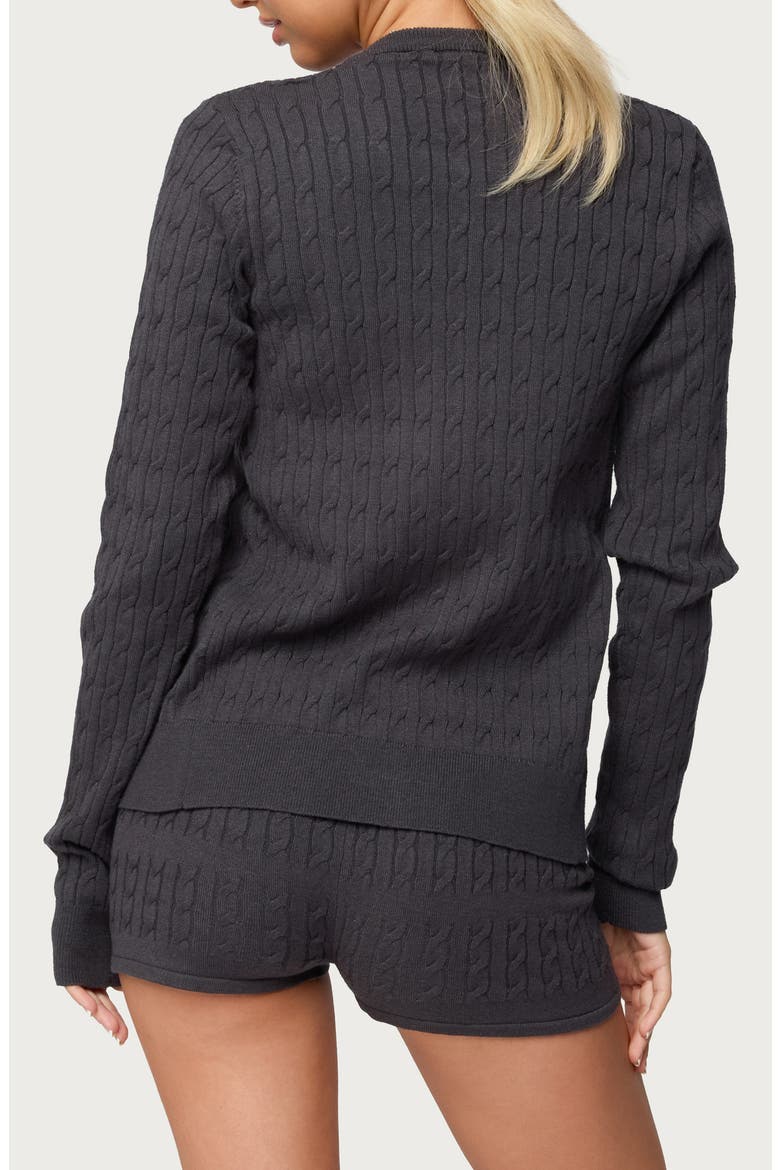 Nella Cable Cardigan, Alternate, color, DARK-GRAY