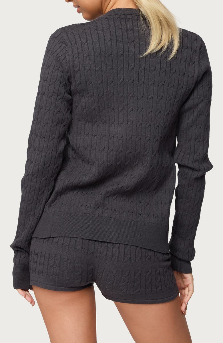 EDIKTED Nella Cable Cardigan, Alternate, color, Dark-Gray