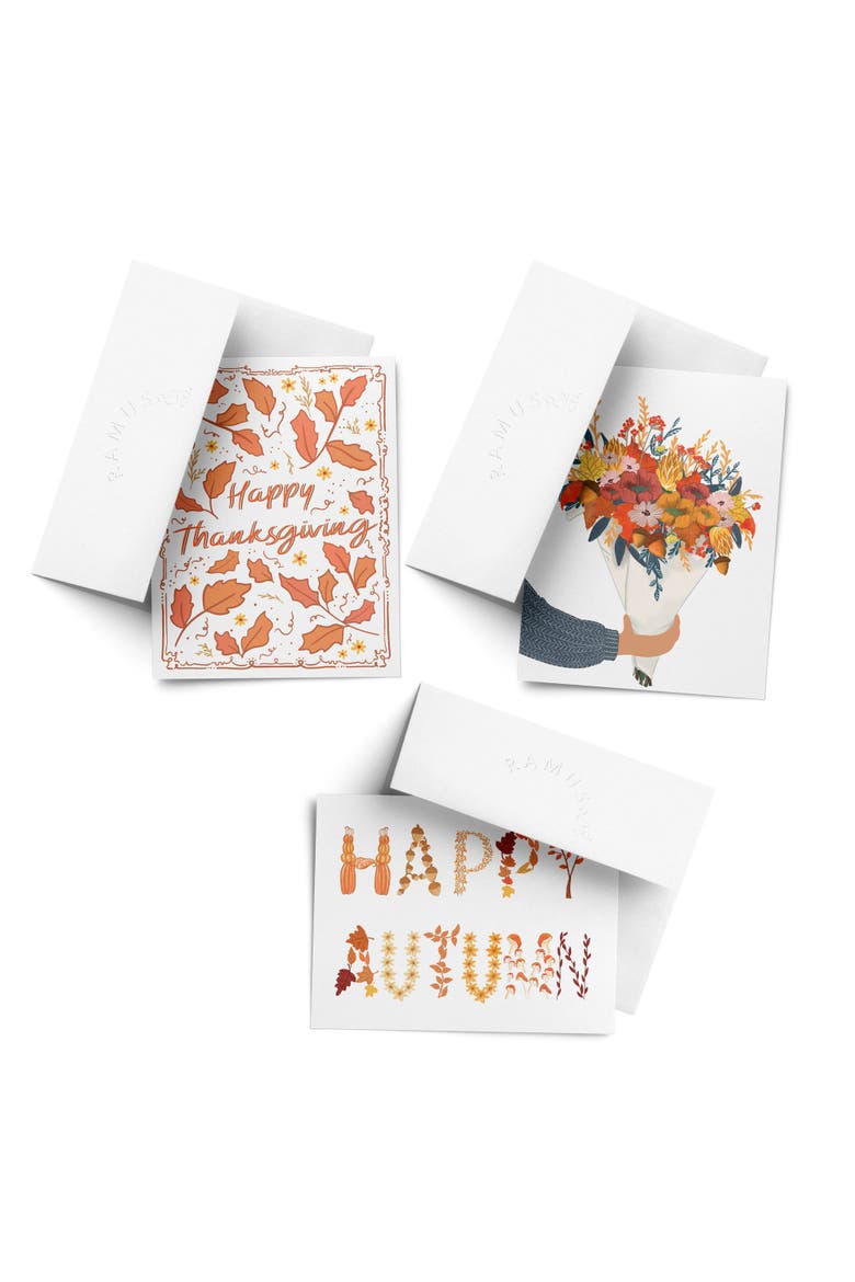 Thanksgiving, Happy Autumn, Bouquet Fall/Autumn Greeting Card Pack Sets, Main, color, Multi-Pack