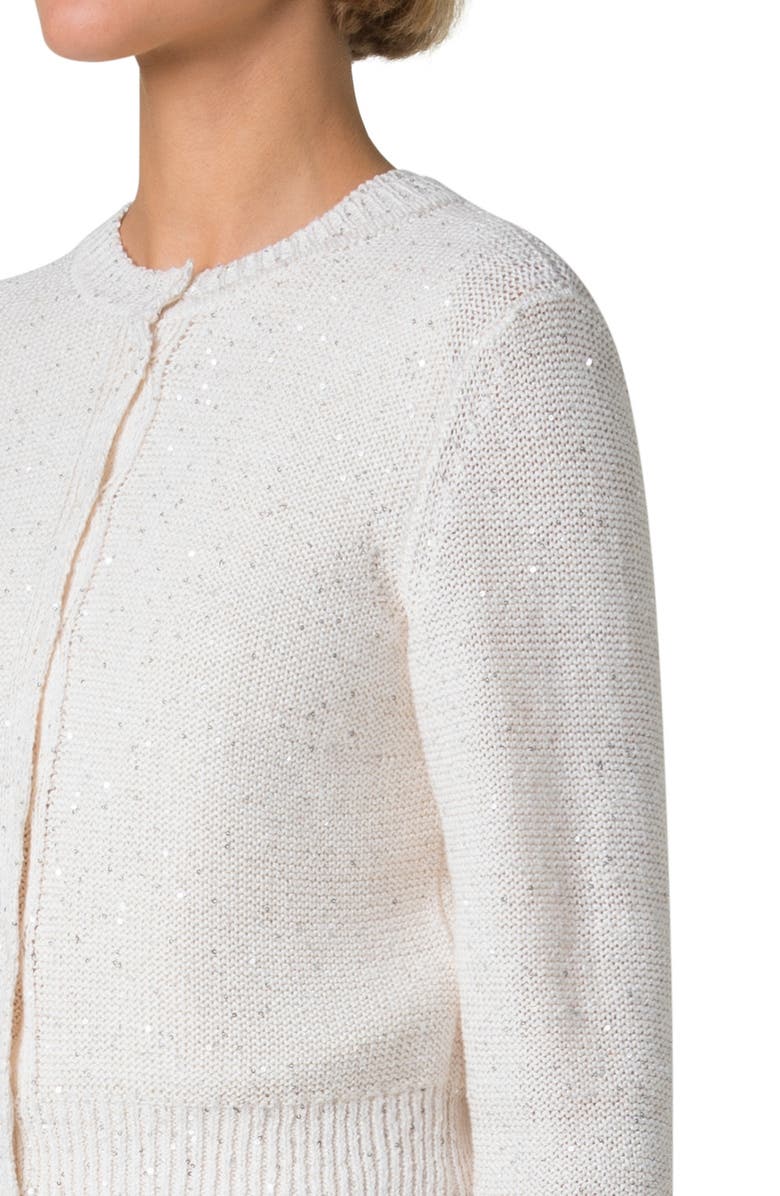 Akris Microsequin Linen Blend Cardigan, Alternate, color,