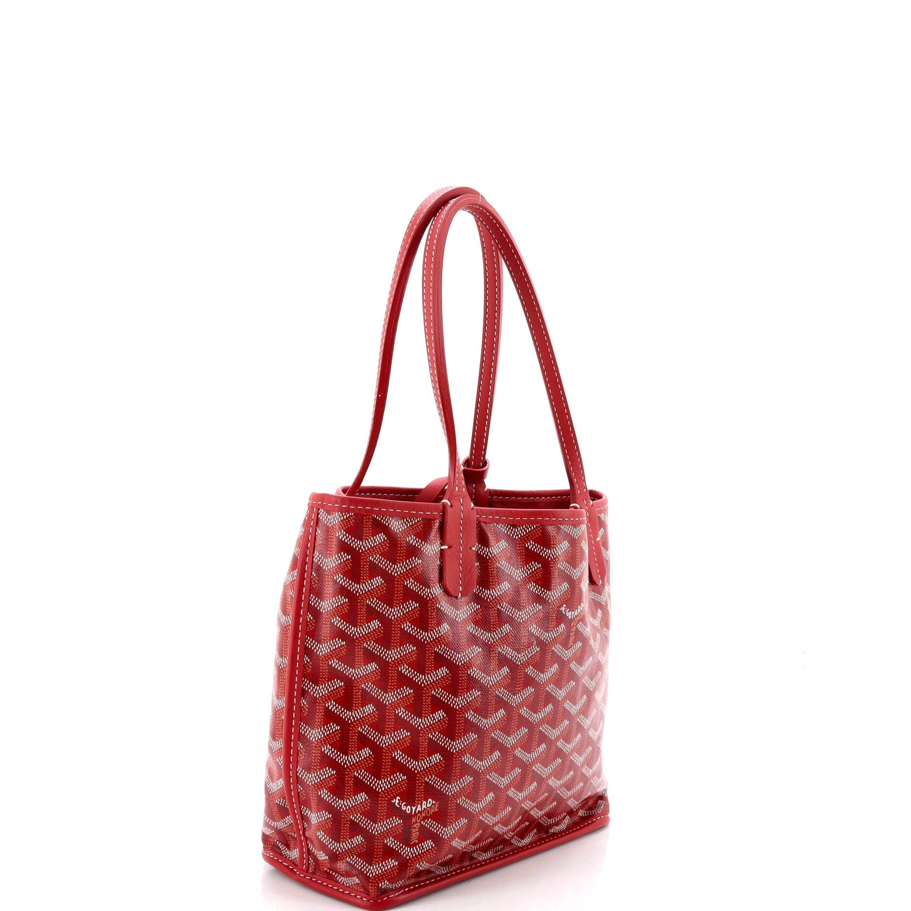 Pre-Owned Goyard Anjou Reversible Tote Coated Canvas Mini, Alternate, color, Red