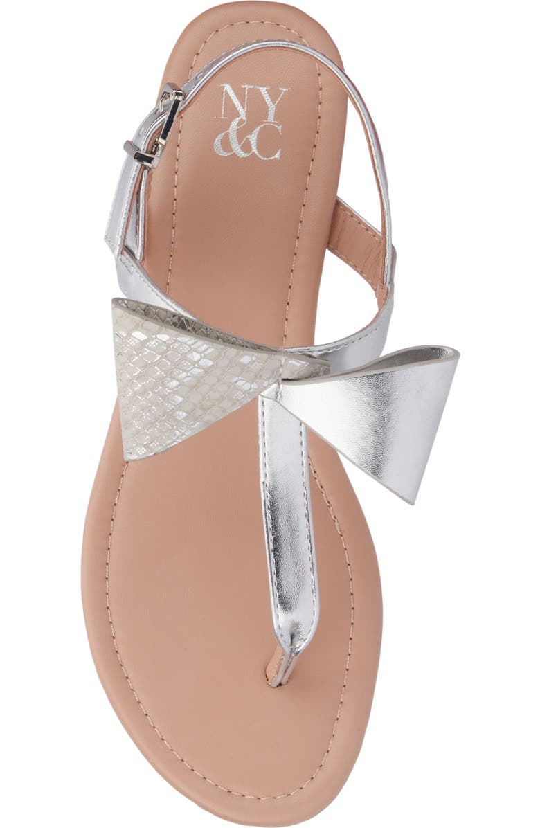 NEW YORK AND COMPANY Abril Thong Sandal, Alternate, color, Silver Combo