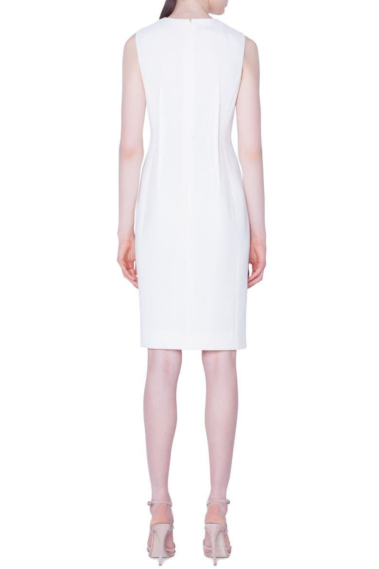 Double Face Wool Crepe Sheath Dress, Alternate, color, SWAN
