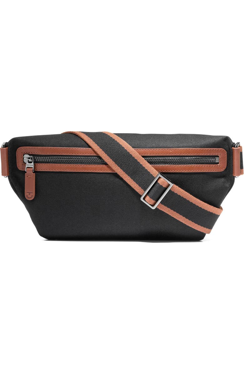 Cole Haan Judson Brushed Twill Crossbody Bag, Alternate, color, Black/ New British Tan