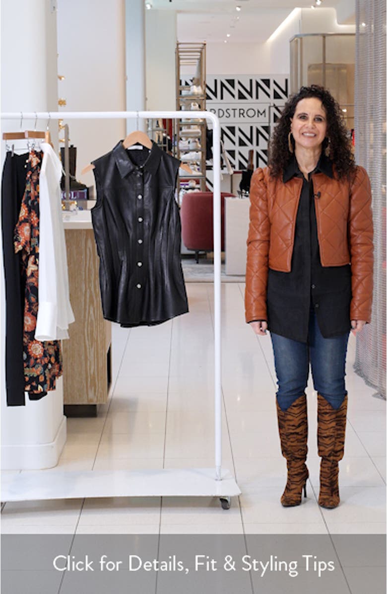 Le Darted Sleeveless Leather Shirt, sales video thumbnail