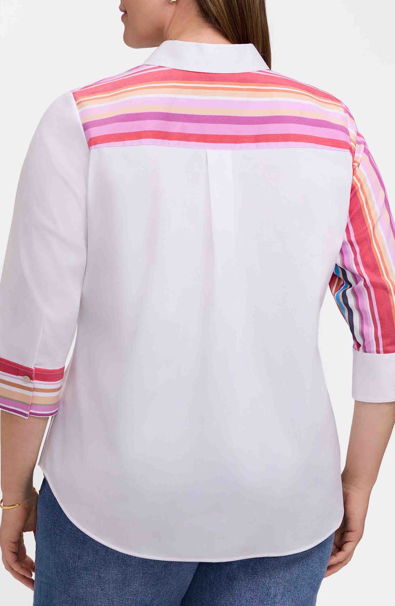 Foxcroft Charlie Colorful Mixed Stripe Button-Up Shirt, Alternate, color, 