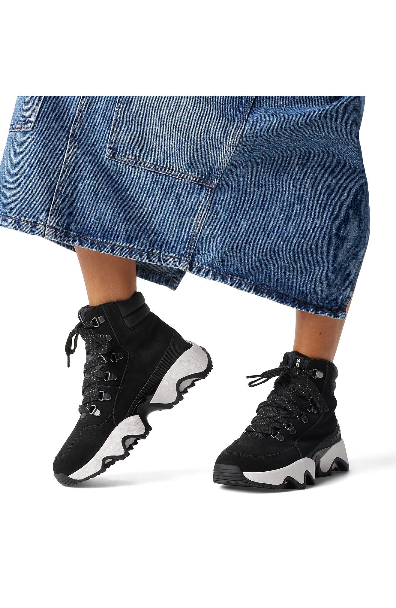 SOREL Kinetic Impact Conquest Plus Waterproof Sneaker Boot, Alternate, color, Black/ Sea Salt