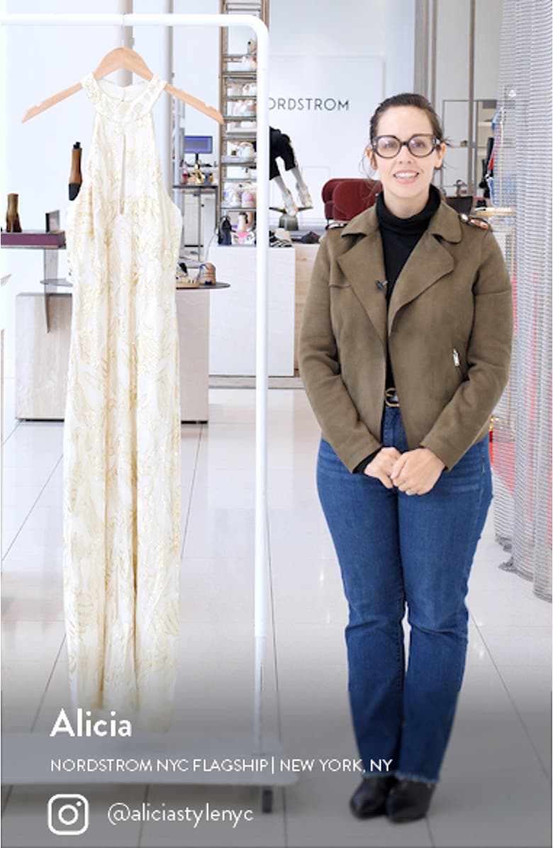 The Phoebe Abstract Metallic Print Maxi Dress, sales video thumbnail