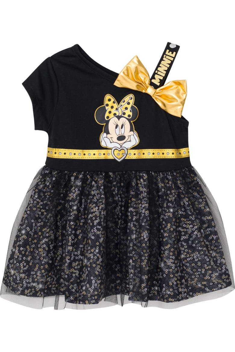 Minnie Mouse Glitter Dress, Main, color, Minnie Black Gold