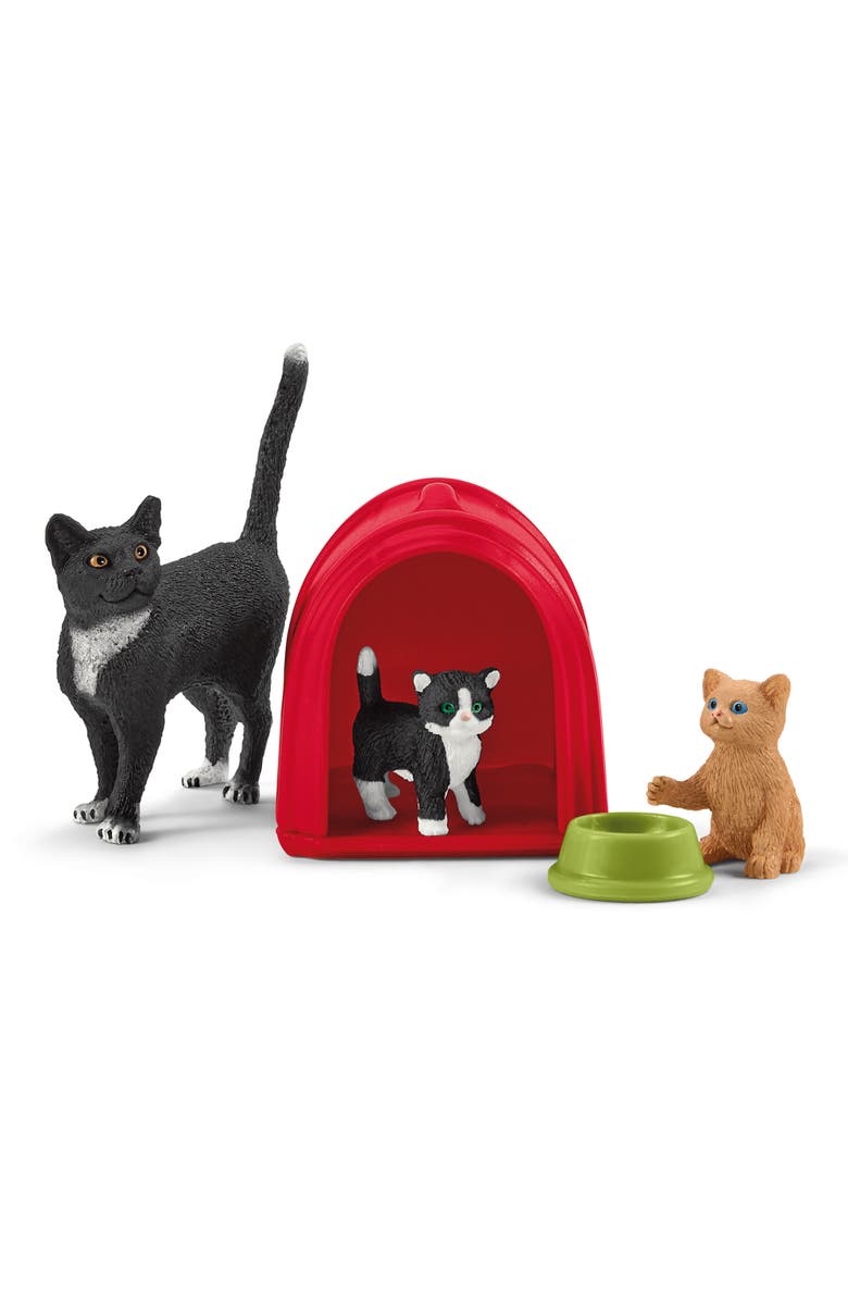 Schleich Farm World Playtime For Cute Cats, Animal Figure Playset, Kids, Alternate, color, Multicolored