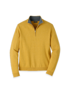 Paul Fredrick Supima Cotton Quarter Zip Mock Neck Sweater