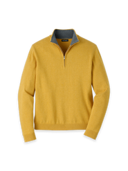 Paul Fredrick Supima Cotton Quarter Zip Mock Neck Sweater