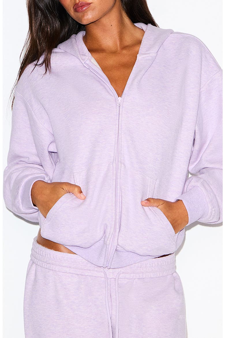 Cotton Fleece Blend Classic Zip-Up Hoodie, Main, color, PURPLE HEATHER