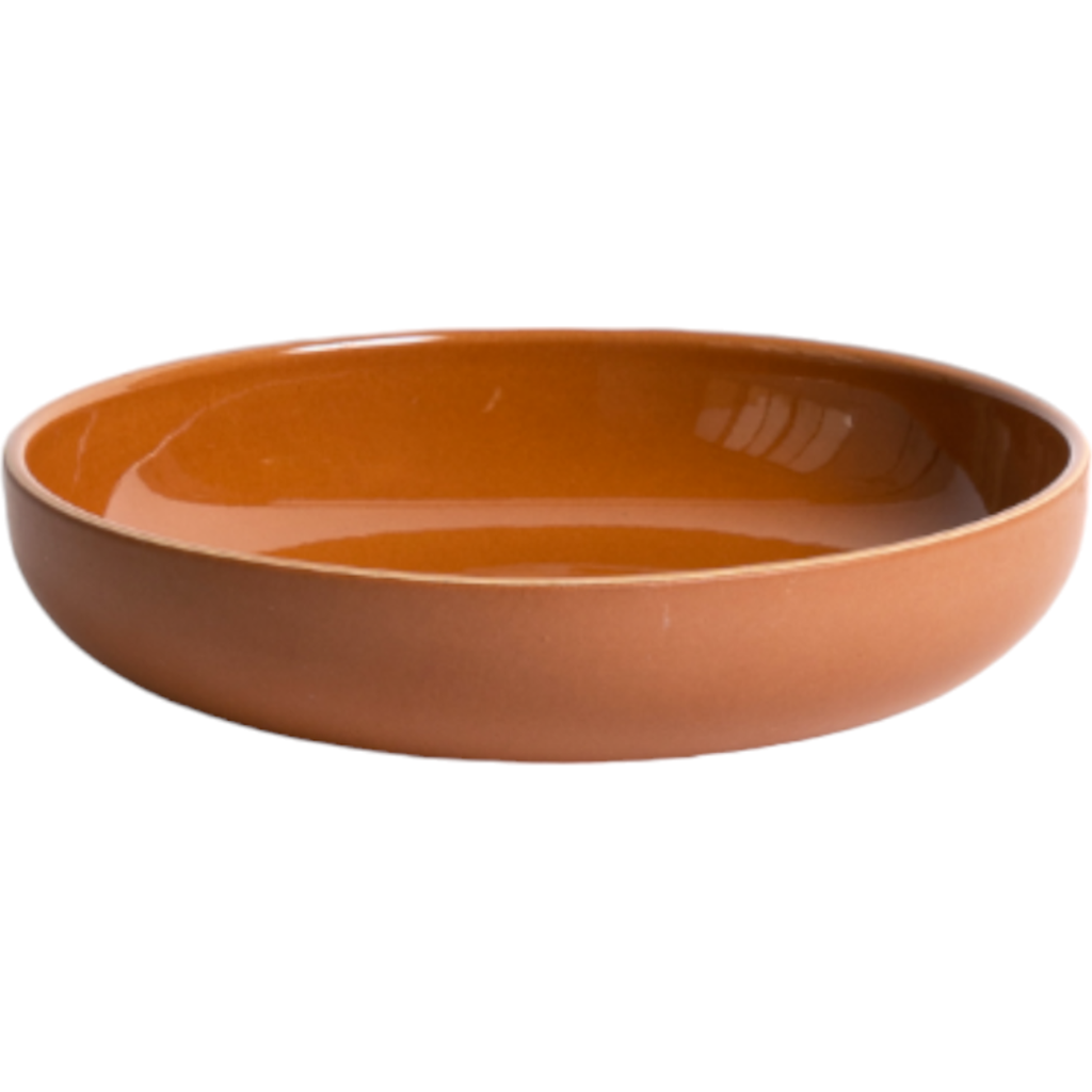 Gharyan Stoneware Youlha Pasta Plate In Orange