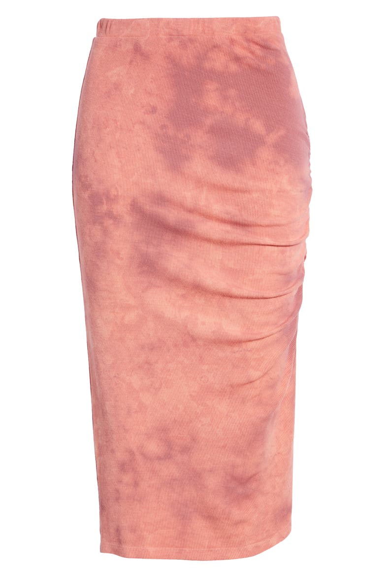 Tie Dye Midi Skirt, Alternate, color, PINK COMBO