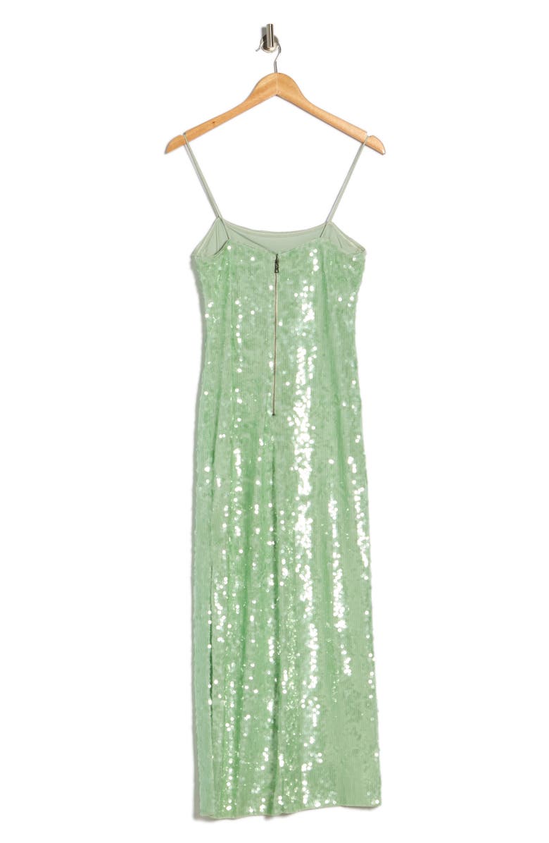 Alice + Olivia Fifi Sequin Midi Dress, Alternate, color, Green Tea