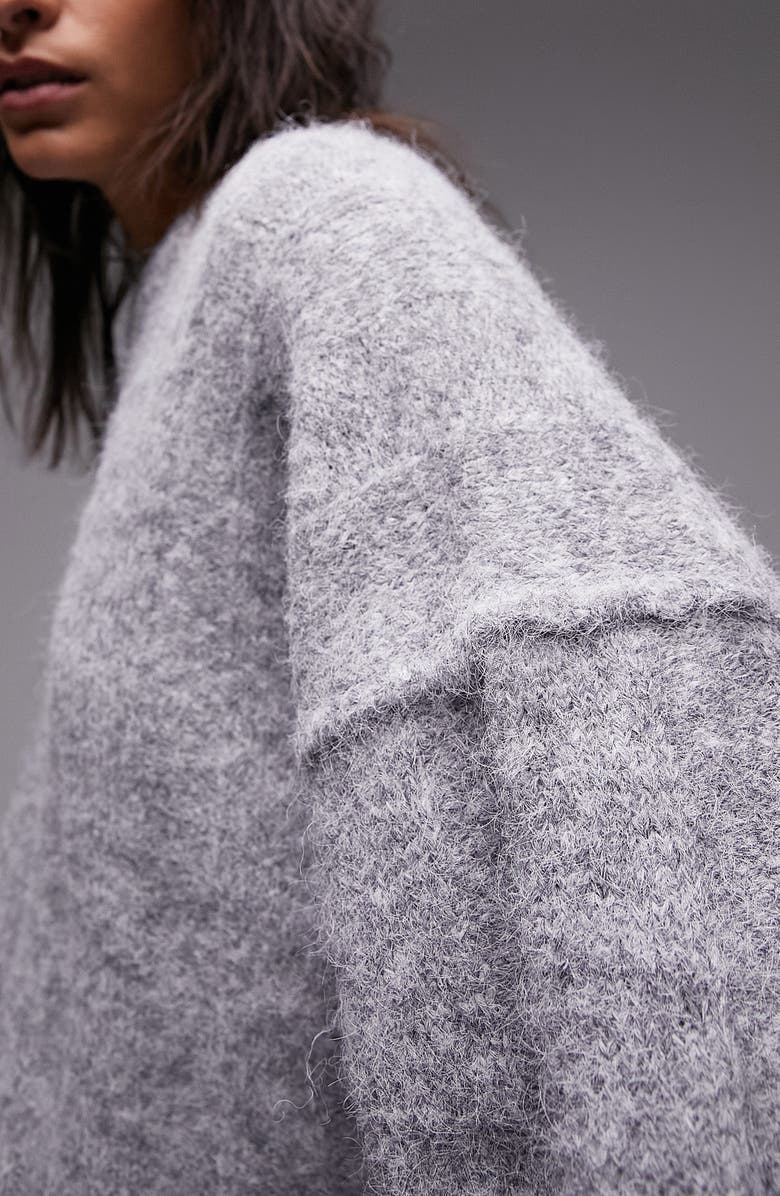 Topshop Fluffy Wide Rib Sweater, Alternate, color,