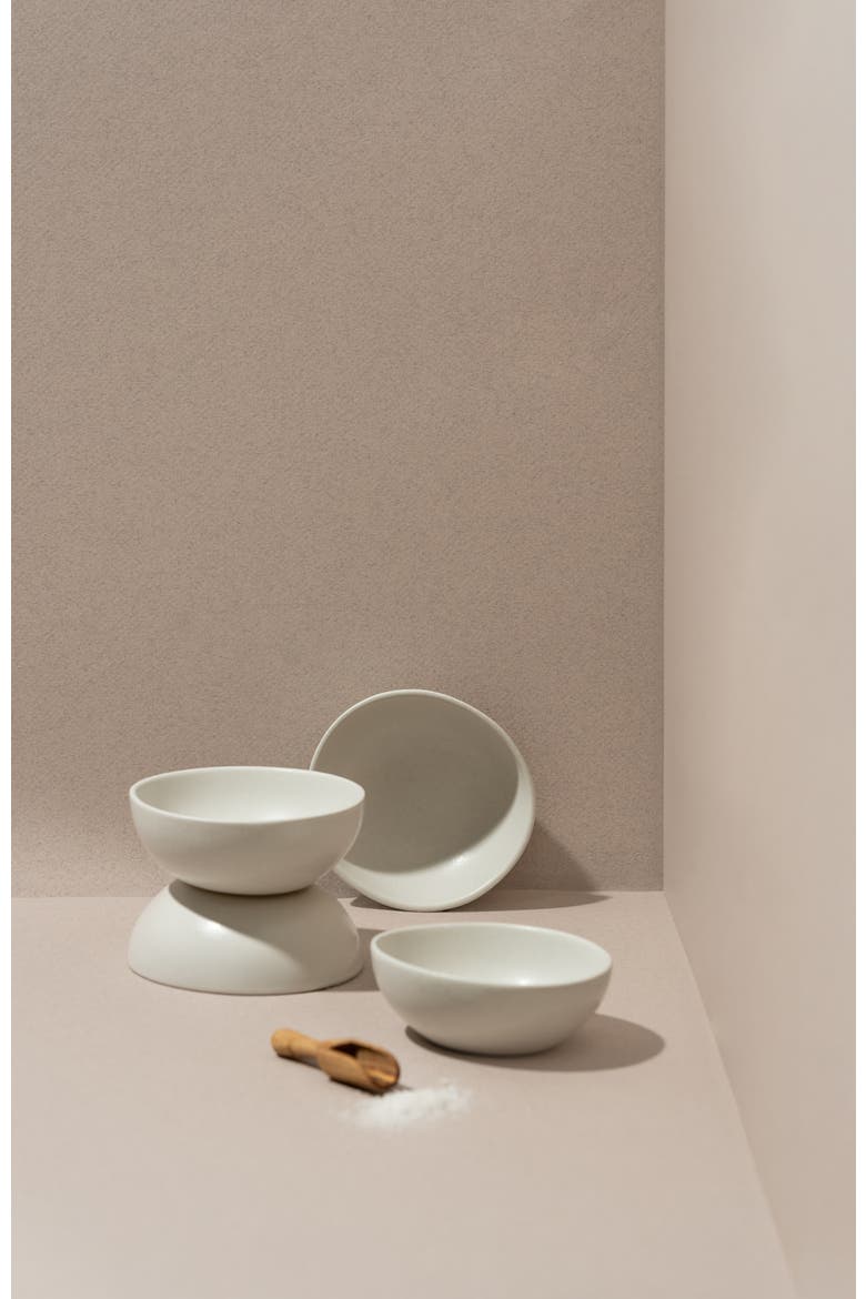 Stoneware Condiment Bowl Set of 4, Alternate, color, White