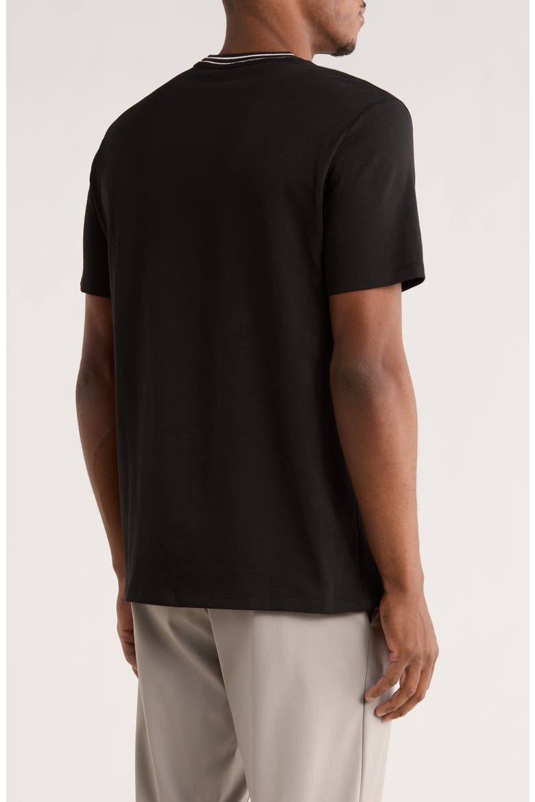 Double Tip Cotton Jacquard T-Shirt, Alternate, color, BLACK