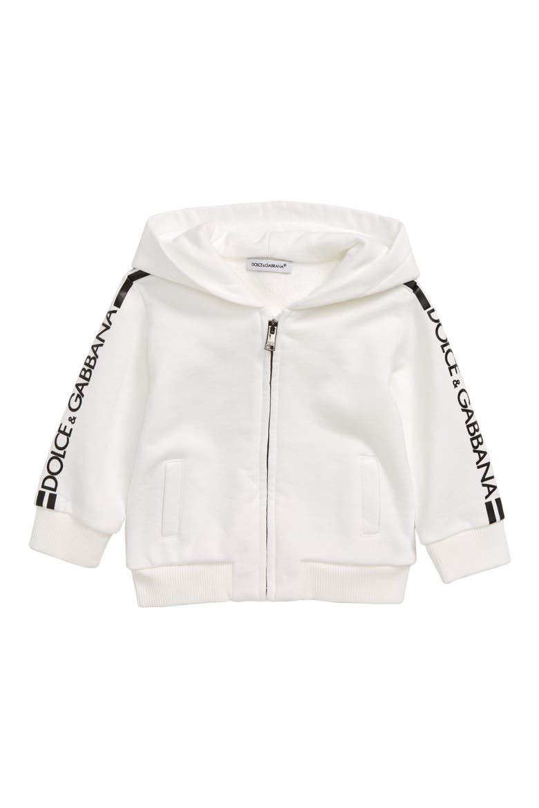 Cappuccio Con Full Zip Hoodie, Main, color, BIANCO