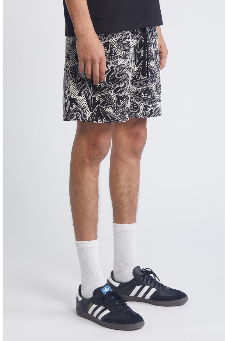 Diamond Dollars Cotton Drawstring Shorts, Alternate, color, G-BLACK