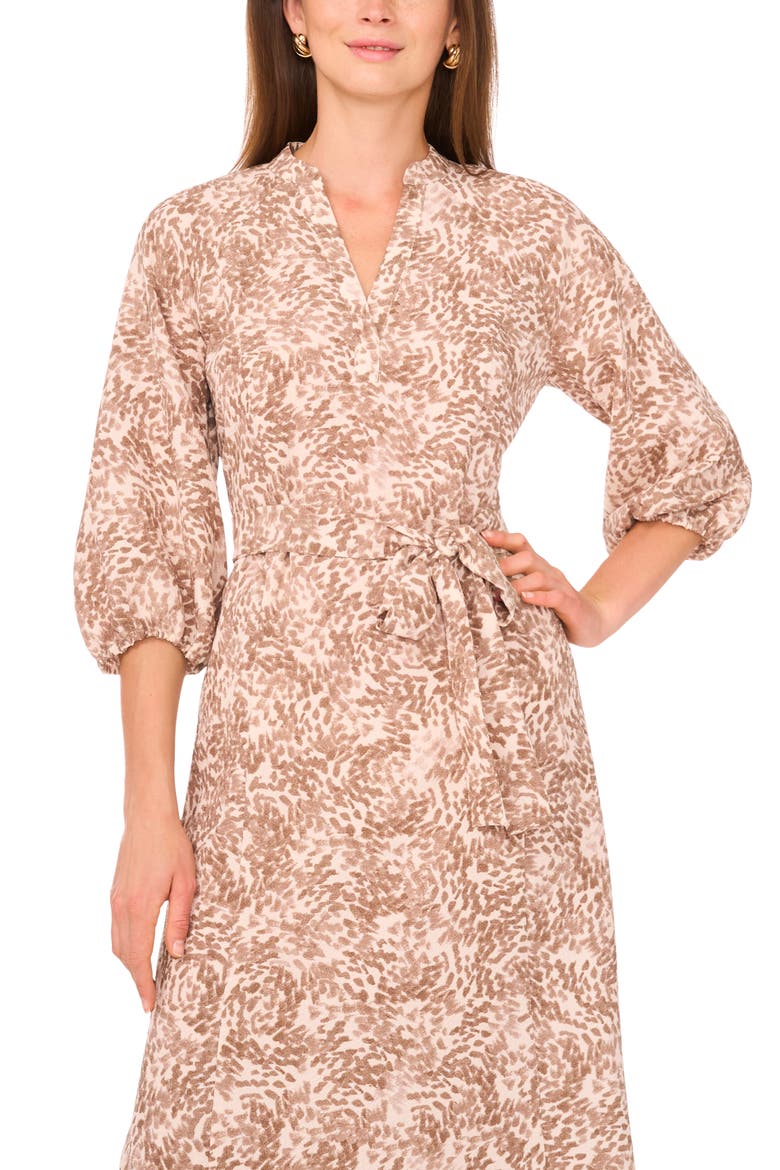 Long Sleeve Tie Waist Dress, Alternate, color, CAMEL