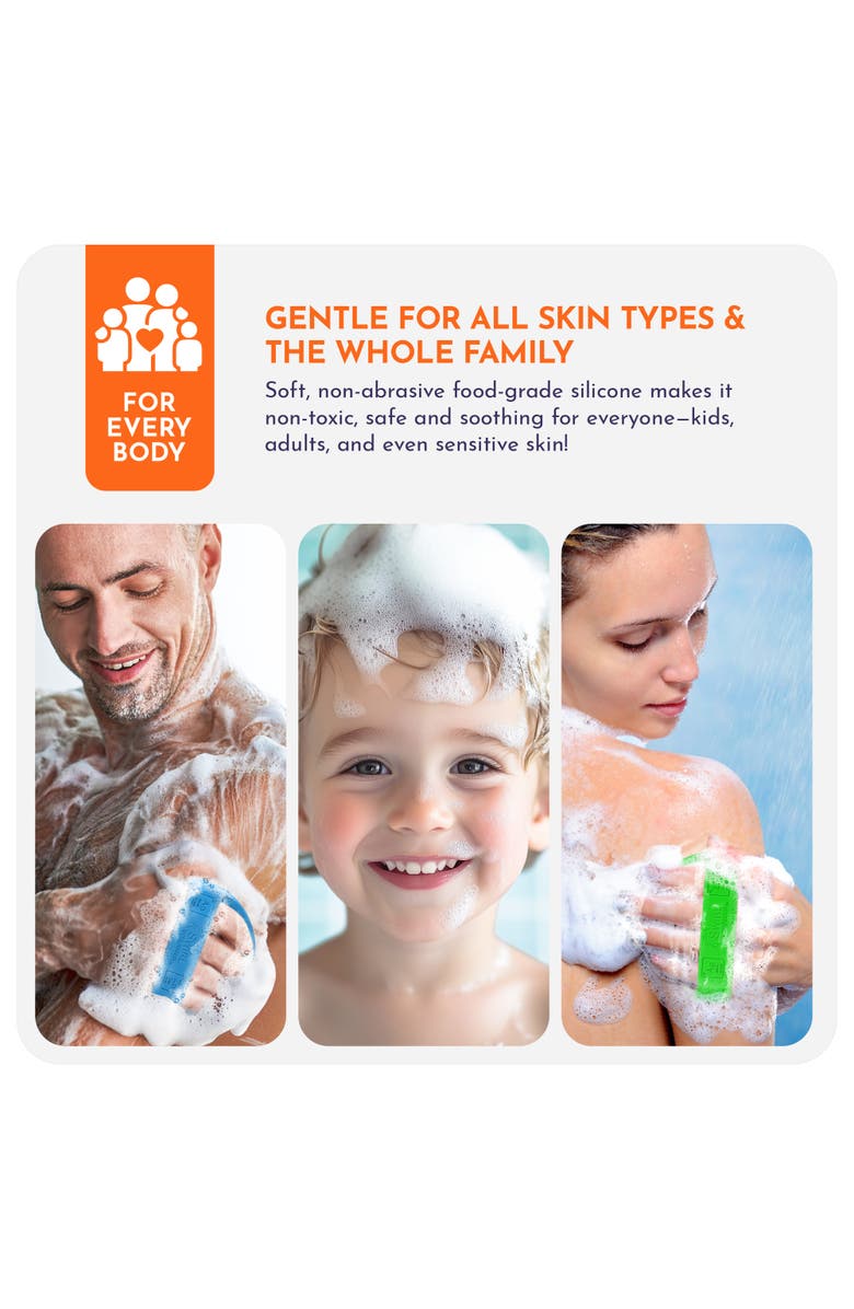 Swirl Scrubber Antimicrobial Silicone Body Scrubber, Alternate, color, Multicolored