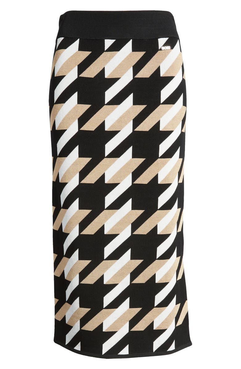 BOSS Furelia Houndstooth Knit Pencil Skirt, Alternate, color, 