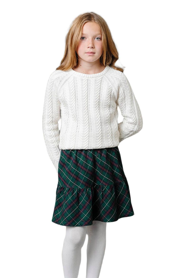 Girls' Organic Flounce Party Skirt, Toddler, Alternate, color, Merry Pine Plaid