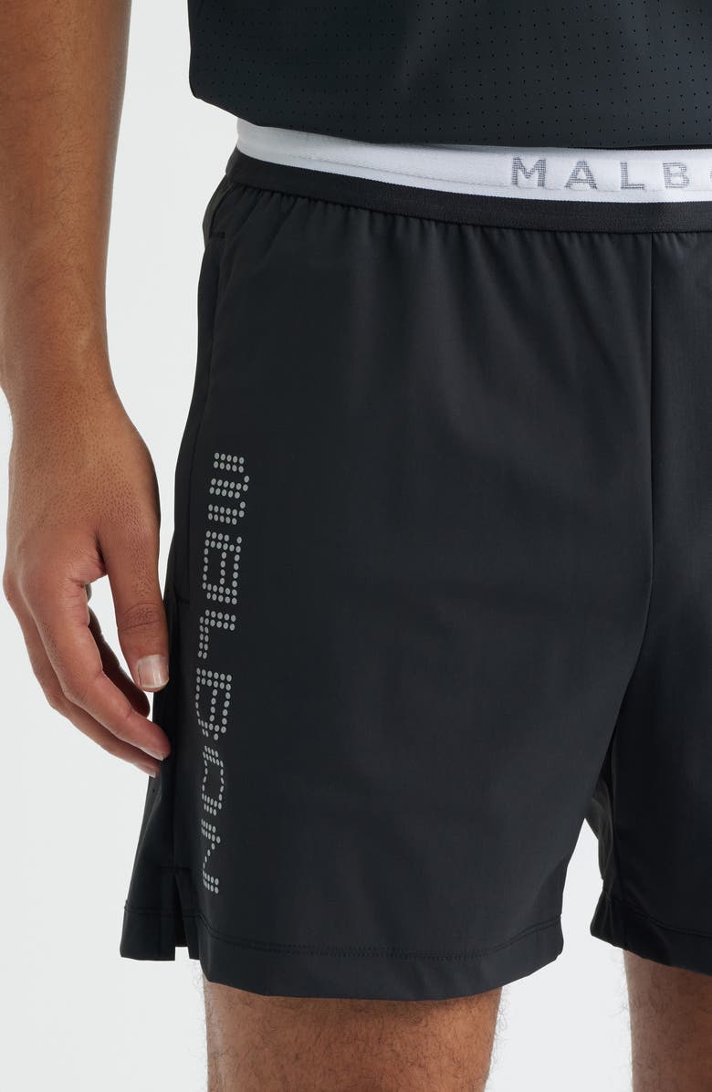 Malbon Golf MRC Tech Water Repellent Running Shorts, Alternate, color, Jet Black