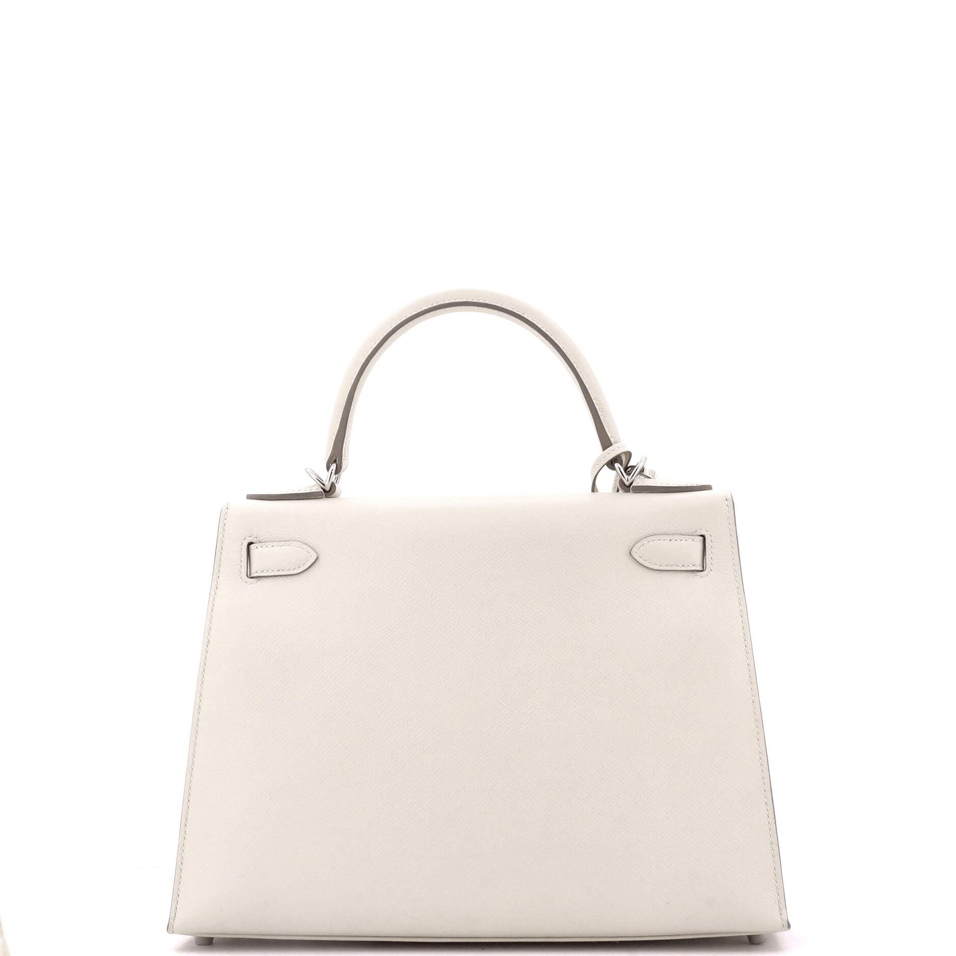 Pre-Owned Hermes Kelly Handbag Light Epsom with Palladium Hardware 28, Alternate, color, Craie