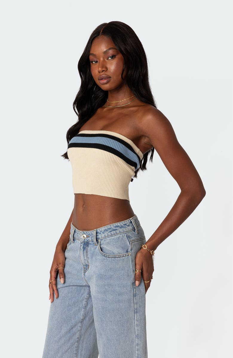 EDIKTED Cyprus Rib Tube Top, Alternate, color, Beige