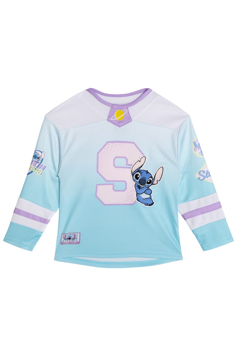 Lilo & Stitch Athletic Hockey Jersey, Main, color, Sky Blue White Stitch