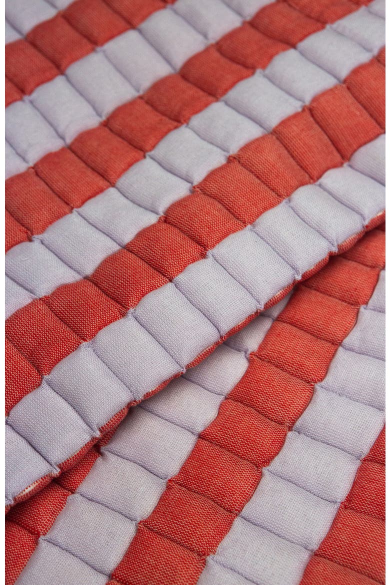 Quilted Sujani Striped Throw Blanket, Alternate, color, Red