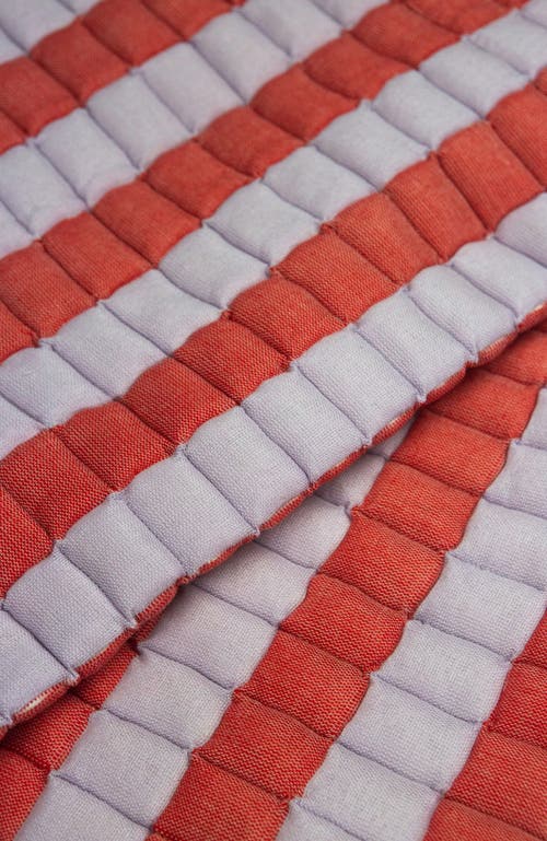 Archive New York Quilted Sujani Striped Throw Blanket In Red