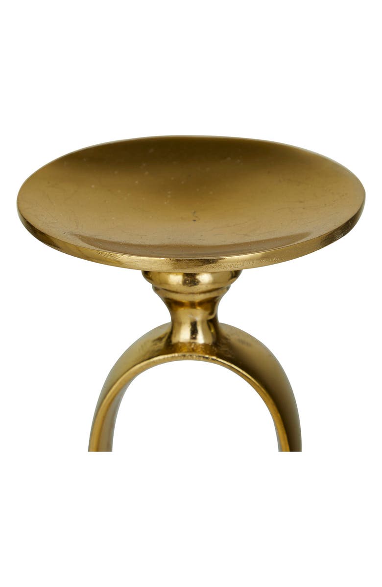 VIVIAN LUNE HOME Goldtone Aluminum Paper Clip Pillar Candle Holder with Marble Base - Set of 2, Alternate, color, 