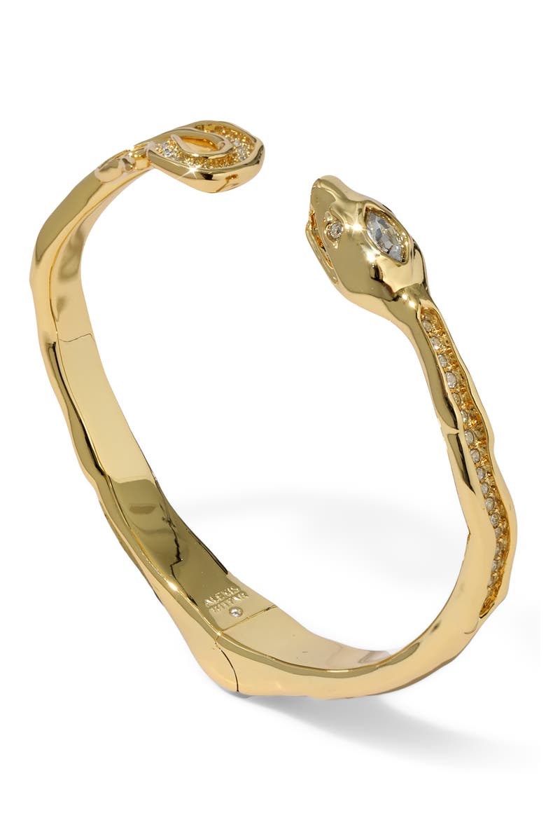 Serpent Crystal Bypass Hinge Bangle, Alternate, color, CRYSTALS