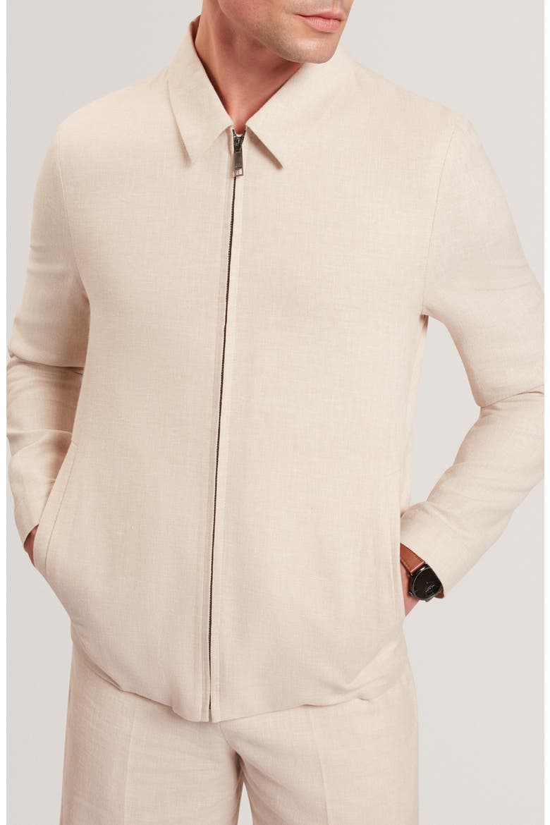 Ashley Linen & Cotton Jacket, Main, color, STONE